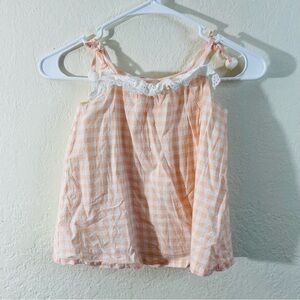 Tommy Bahama Gingham Plaid Eyelet Top Size 5T Orange/White